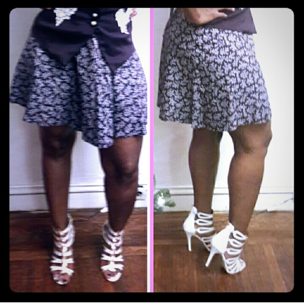 Black and White Patterned Skirt